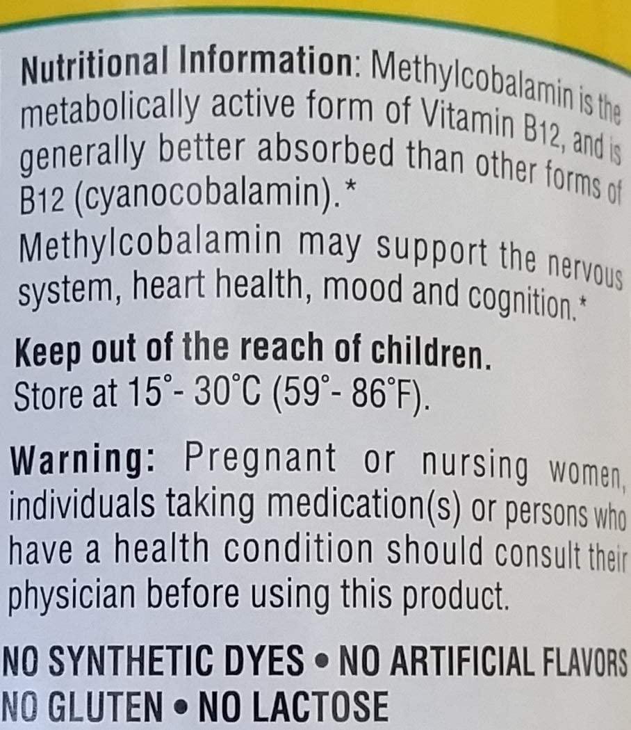 Member's Mark Vitamin B-12 Sublingual High Potency Methylcobalamin 5000mcg Tablets (1 Bottle (300 Tablets)) by Members Mark
