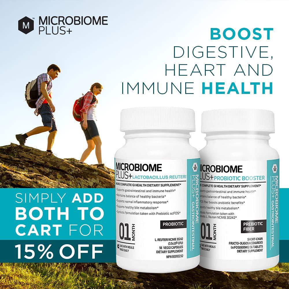 Microbiome Plus Gastrointestinal Probiotics L Reuteri NCIMB 30242 GI Digestive Supplements, Allergy Safe and Gluten Free for Men and Women (1 Month Supply) …