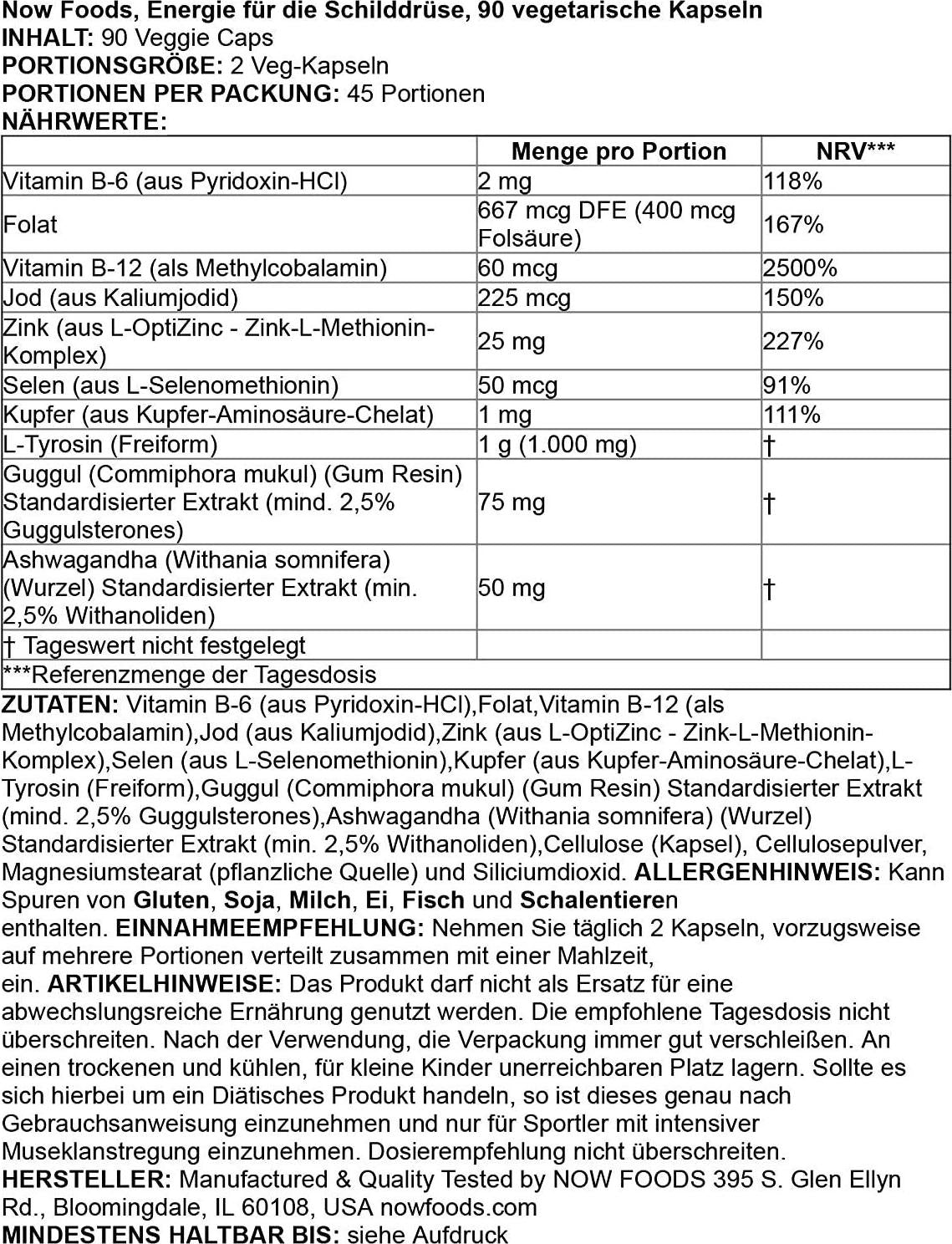 NOW Thyroid Energy,90 Veg Capsules