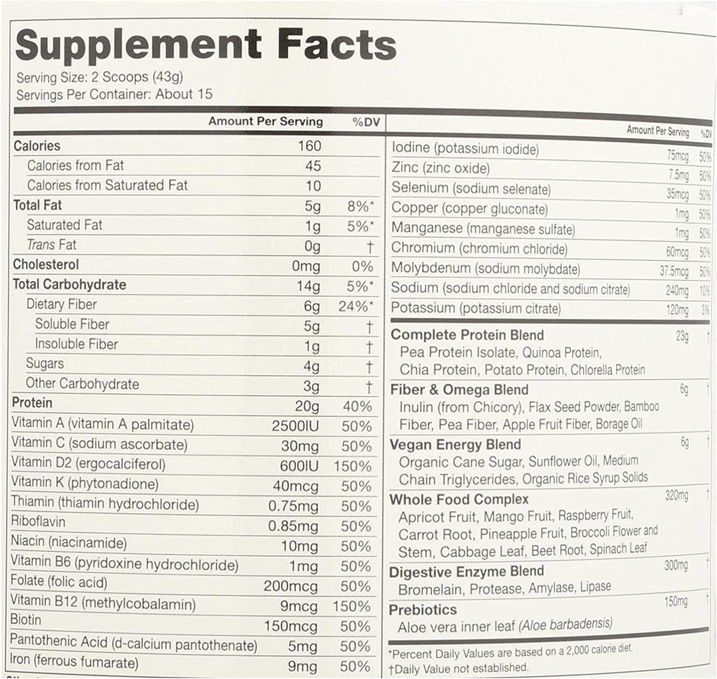 Naturade Vegansmart All-in-one Nutritional Shake, Vanilla, 645g/22.8 Oz