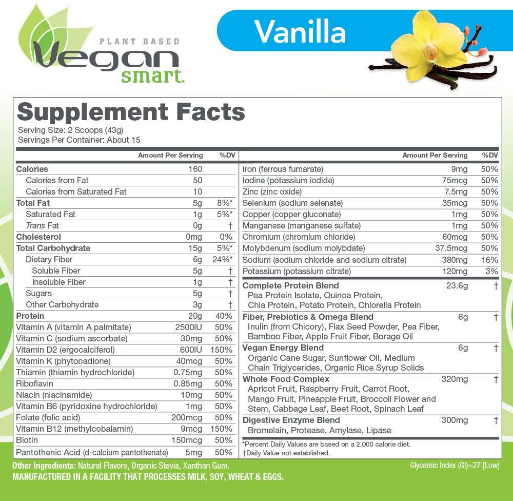 Naturade Vegansmart All-in-one Nutritional Shake, Vanilla, 22.8 Ounce (106902)