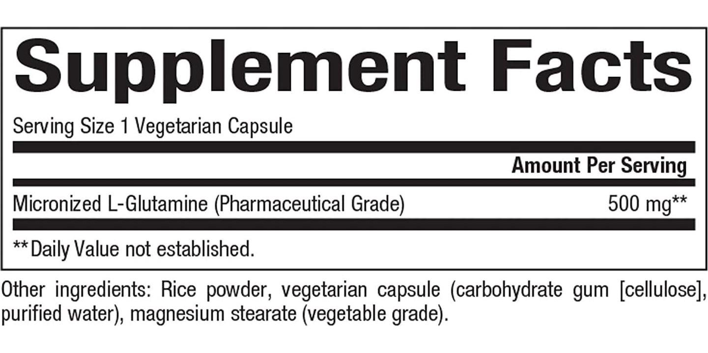 Natural Factors, Micronized L-Glutamine 500 mg, Supports Muscles and Immune Function, 180 Capsules