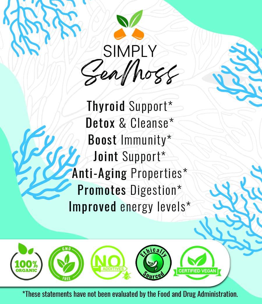 Nature Labs - Simply Sea Moss | 4 Oz | All Natural | Wildcrafted | Non GMO No Preservatives | Marine Protected Area | Clean Nutritious Irish SeaMoss | Organic | Dr. Sebi