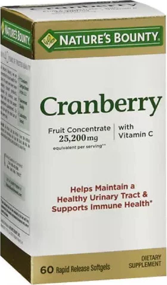 Nature's Bounty Cranberry Dietary Supplement 60 Soft Gels