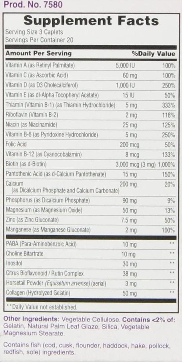 Nature's Bounty Hair, Skin and Nails Formula, 180 Coated Caplets (3 X 60 Count Packages)