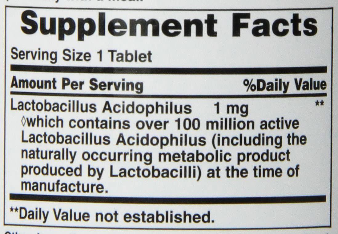 Nature's Bounty Probiotic Acidophilus 240 Tablets (2 X 120 Count Bottles)