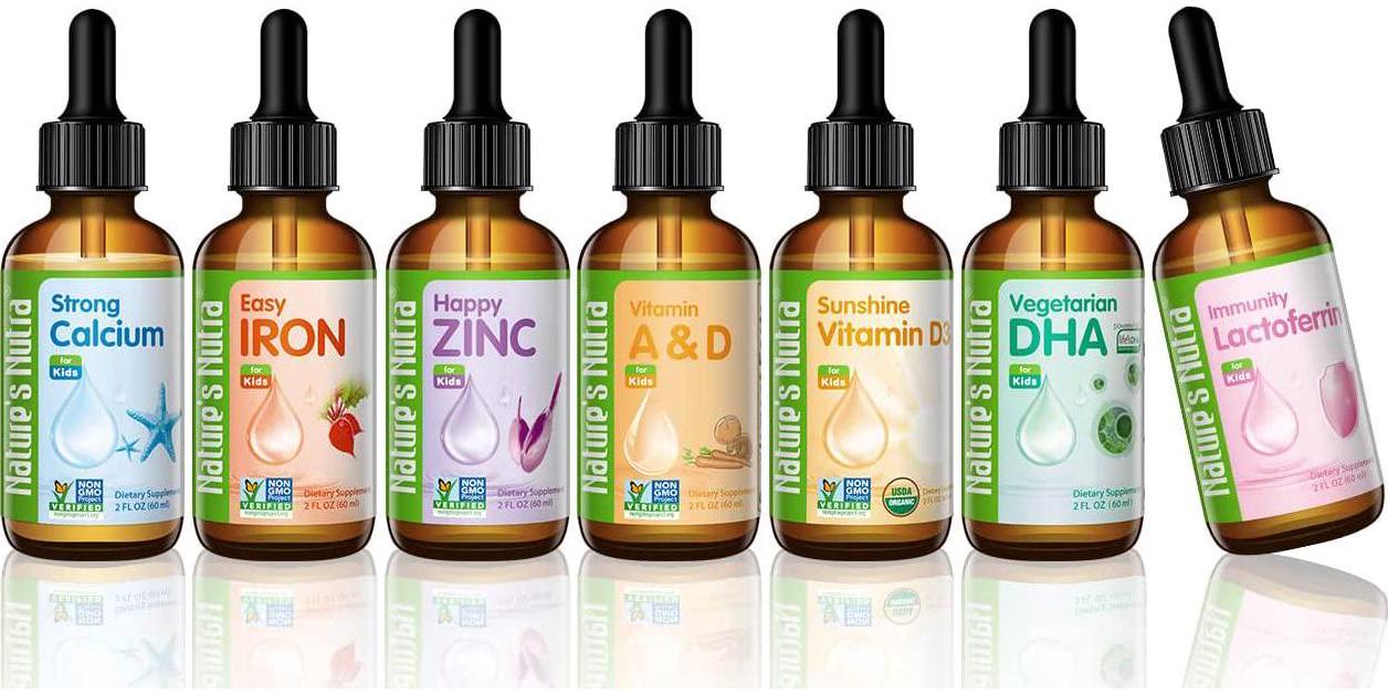 Nature's Nutra Strong Calcium + K2, 2 Fl. Oz (60ml), Premium Baby and Infant Liquid Drops, Toddlers Kids Children Multivitamin Supplement, High Absorption, Healthy Bone and Teeth