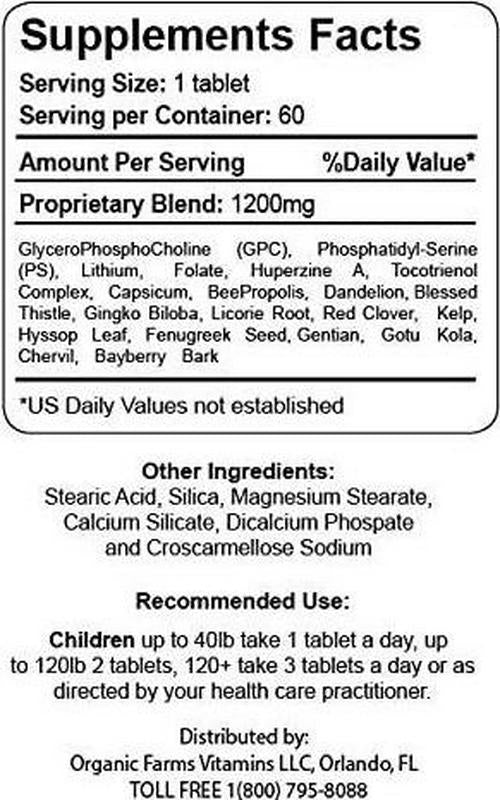 Neuro Care Kids - Brain Health 60 tablets - Highly Concentrate Supplent - Dietary Supplement