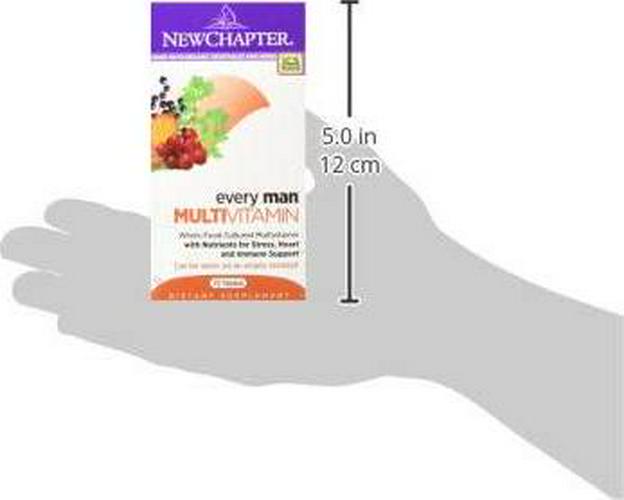 New Chapter Men's Multivitamin, Every Man, Fermented with Probiotics + Selenium + B Vitamins + Vitamin D3 + Organic Non-GMO Ingredients - 72 ct