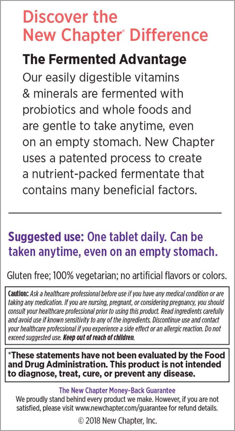 New Chapter Multivitamin for Women 50 plus - Every Woman's One Daily 55+ with Fermented Probiotics + Whole Foods + Astaxanthin + Vitamin D3 + B Vitamins + Organic Non-GMO Ingredients - 96 ct