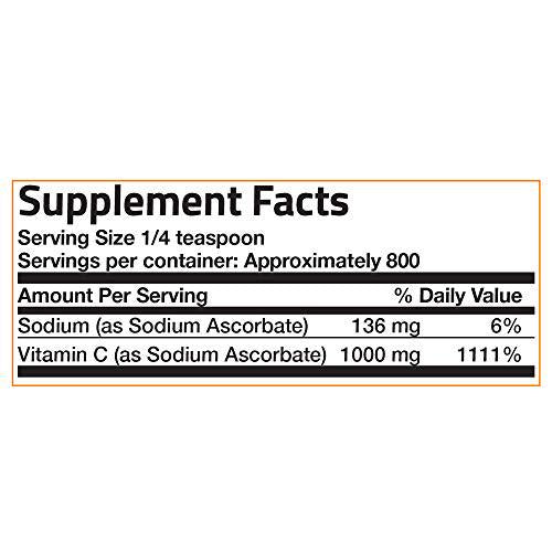 Non Acidic Vitamin C Powder Sodium Ascorbate Non GMO Soluble Fine Crystals - Healthy Immune System, Antioxidant and Cell Protection - 1 Kilogram (2.2 lbs, 35.3 Ounces)