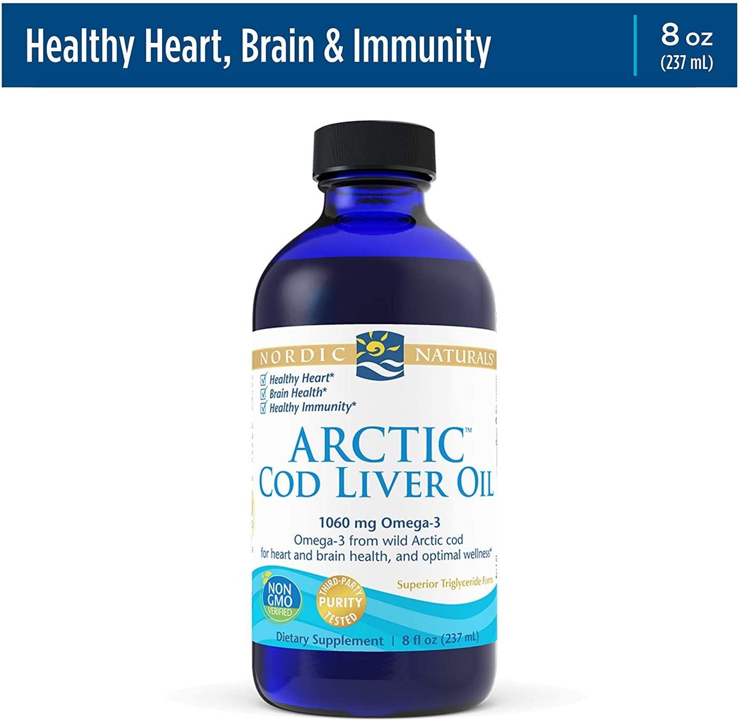 Nordic Naturals Arctic Cod Liver Oil, Unflavored, 237 mL