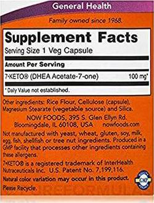 Now Foods - 7 Keto 100 Mg 60 Vcaps Pack Of 2