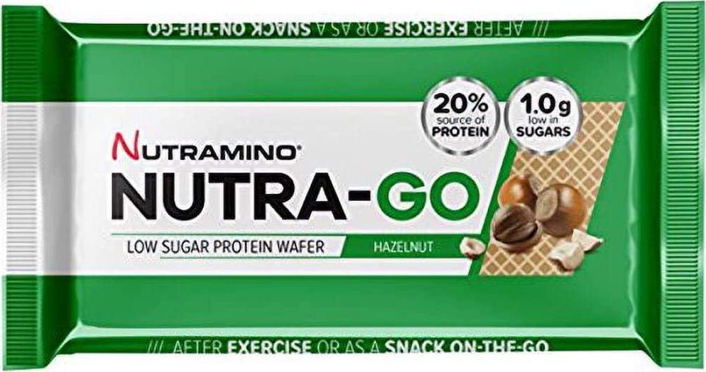 Nutramino Nutra-Go Low Sugar Protein Wafer, Hazelnut, 12 x 39 g