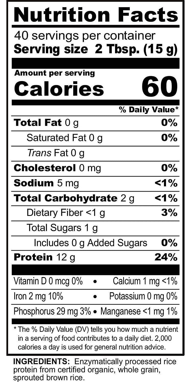 NutriBiotic Certified Organic Plain Rice Protein, 21 Ounce | Low Carbohydrate Vegan Protein Powder | Raw, Certified Kosher and Keto Friendly | Made without Chemicals, GMOs and Gluten | Easy to Digest