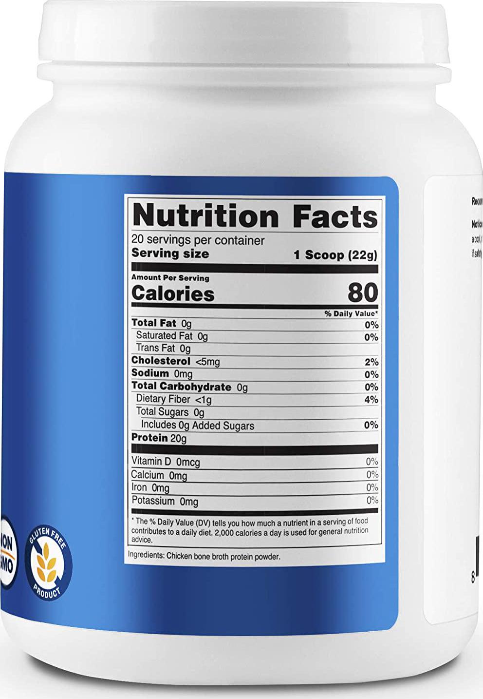 Nutricost Chicken Bone Broth Protein Powder (20 Serv) - Gluten Free and Non-GMO (Unflavored)