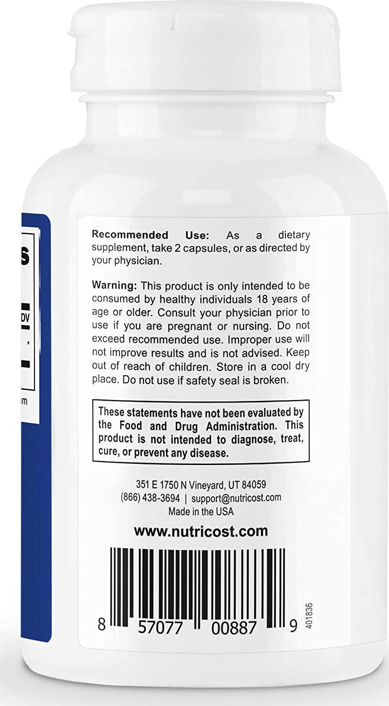 Nutricost HMB (Beta-Hydroxy Beta-Methylbutyric) 1000mg (120 Capsules) - 500mg Per Capsule, 60 Servings - Gluten Free and Non-GMO
