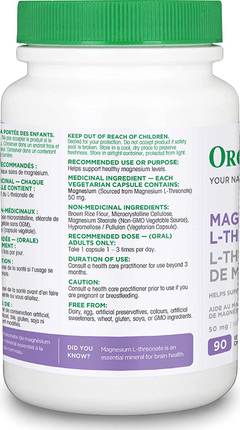 ORGANIKA Magnesium L-Threonate 90 Count, 90 CT