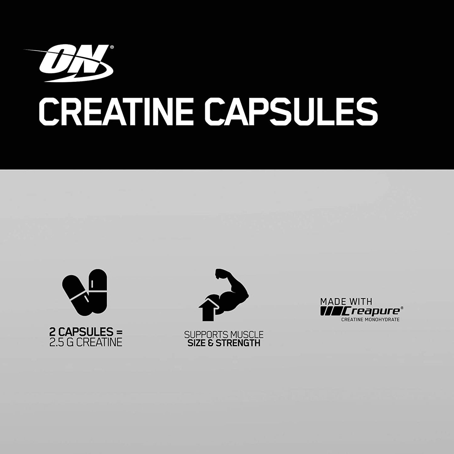 Optimum Nutrition Micronized Creatine Monohydrate Capsules, Keto Friendly, 2500mg, 300 Capsules (Packaging May Vary)