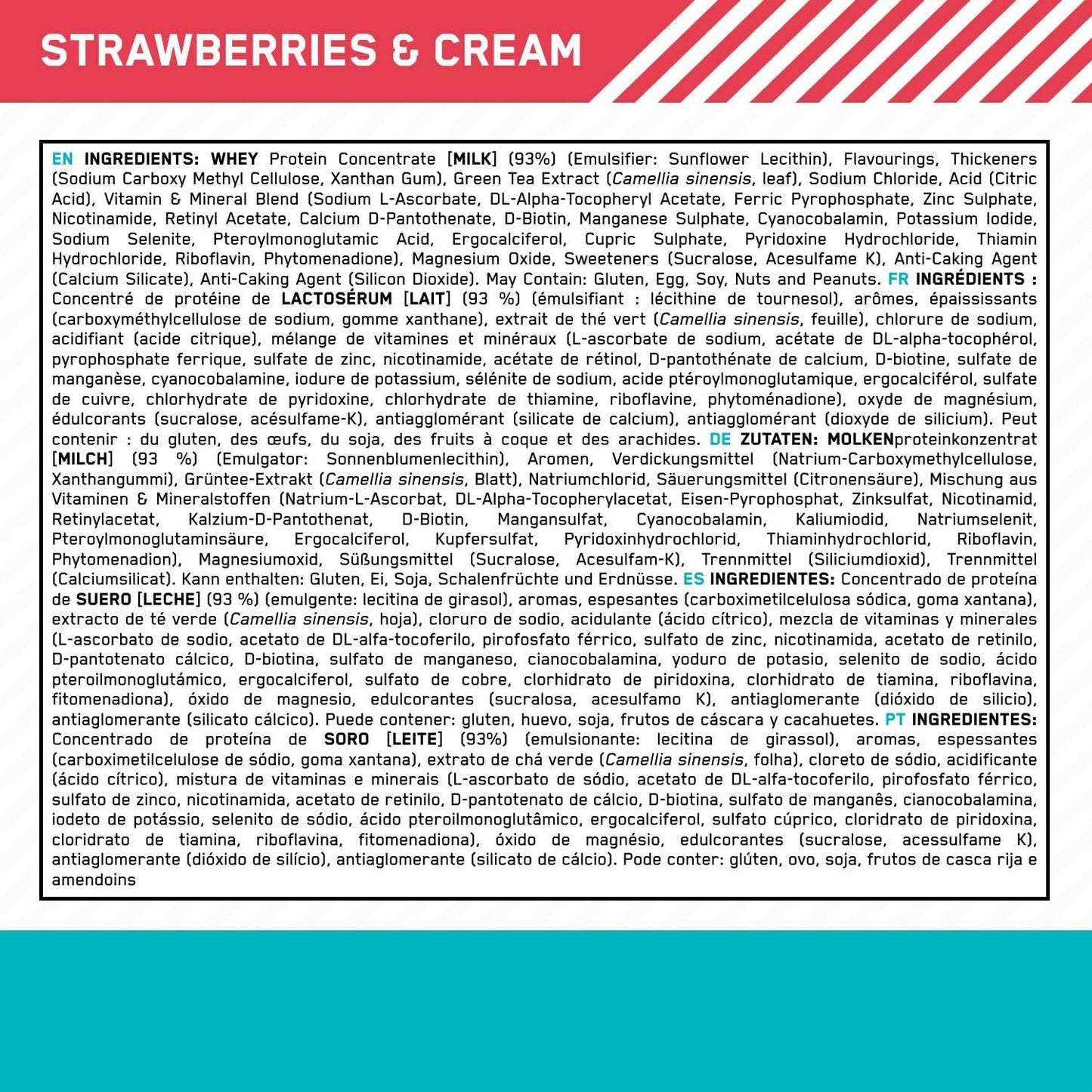 Optimum Nutrition Opti-Lean Diet Whey Protein Powder with CLA and L-Carnitine. Low Fat Protein Shake by ON - Strawberry, 30 Servings, 780g