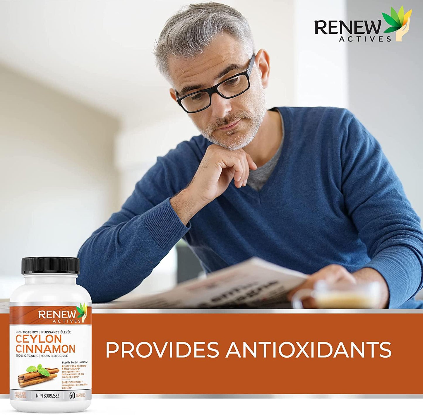 Organic Ceylon Cinnamon Supplement Capsules: All Natural Vegan Cinnamon Pills - Anti-Inflammatory Antioxidant Support for Healthy Blood Sugar, Joints, Circulation and Digestion - 60 Veggie Capsules