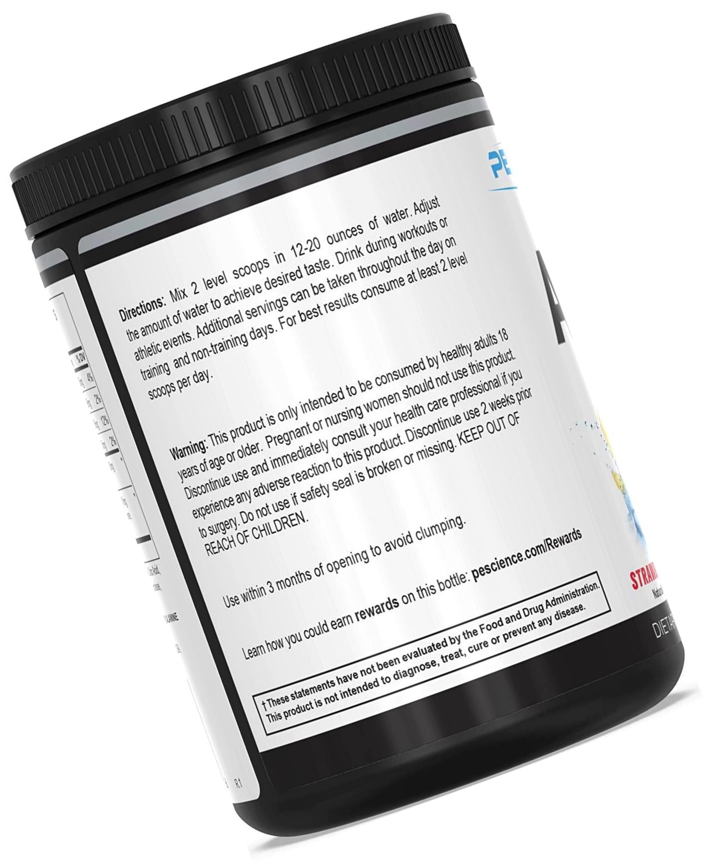 PEScience Amino IV, Strawberry Lemonade, 60 Scoop, BCAA and EAA Powder with Electrolytes