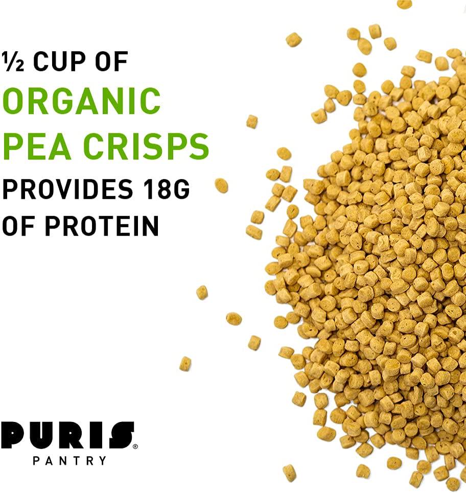 PURIS Organic Pea Protein Crisps - 1LB - Certified Organic Pea Protein Isolate - Keto Cereal Protein Crunch - 100% USA - Non GMO, Gluten Free - No Sugar, No Soy - 18g Protein, 7g Carbs