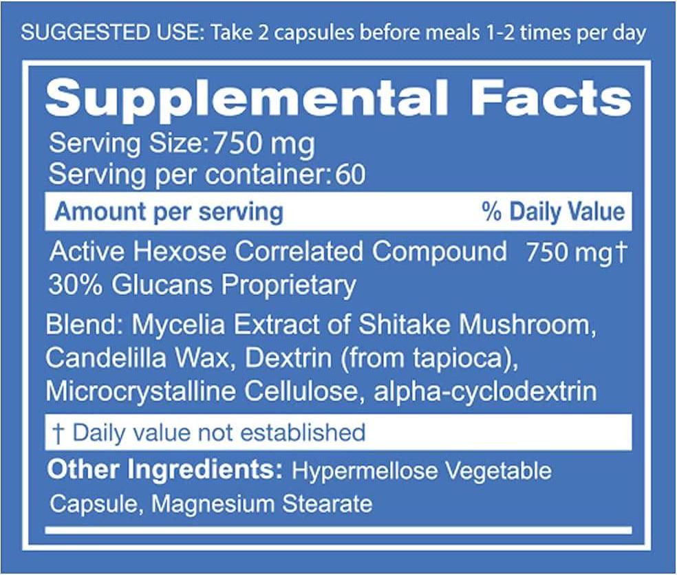 Premium Active Hexose Correlated Compound - Prodigy Life - 750mg per Serving, 120 Vegan caps