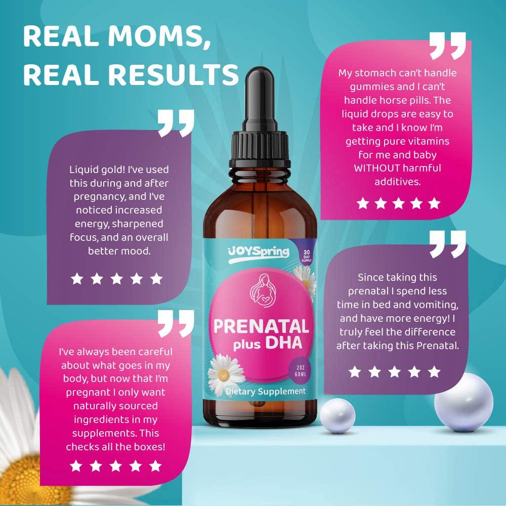 Prenatal DHA - Liquid Prenatal Vitamin - Vegan Prenatal Vitamins with Omega 3 and DHA Supplements