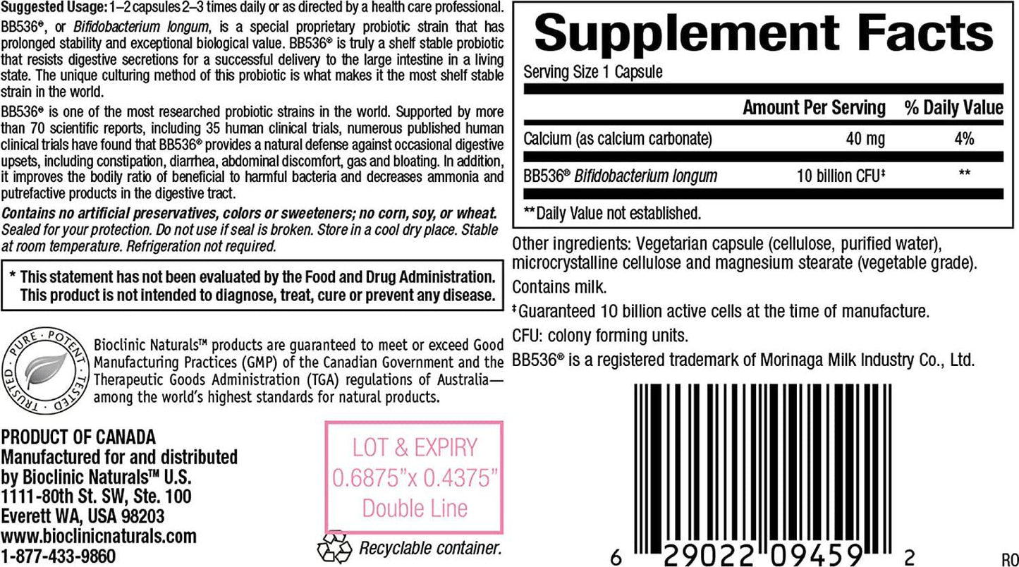 Probiotic-Pro BB536 60 Capsules - 2 Pack - Bioclinic Naturals