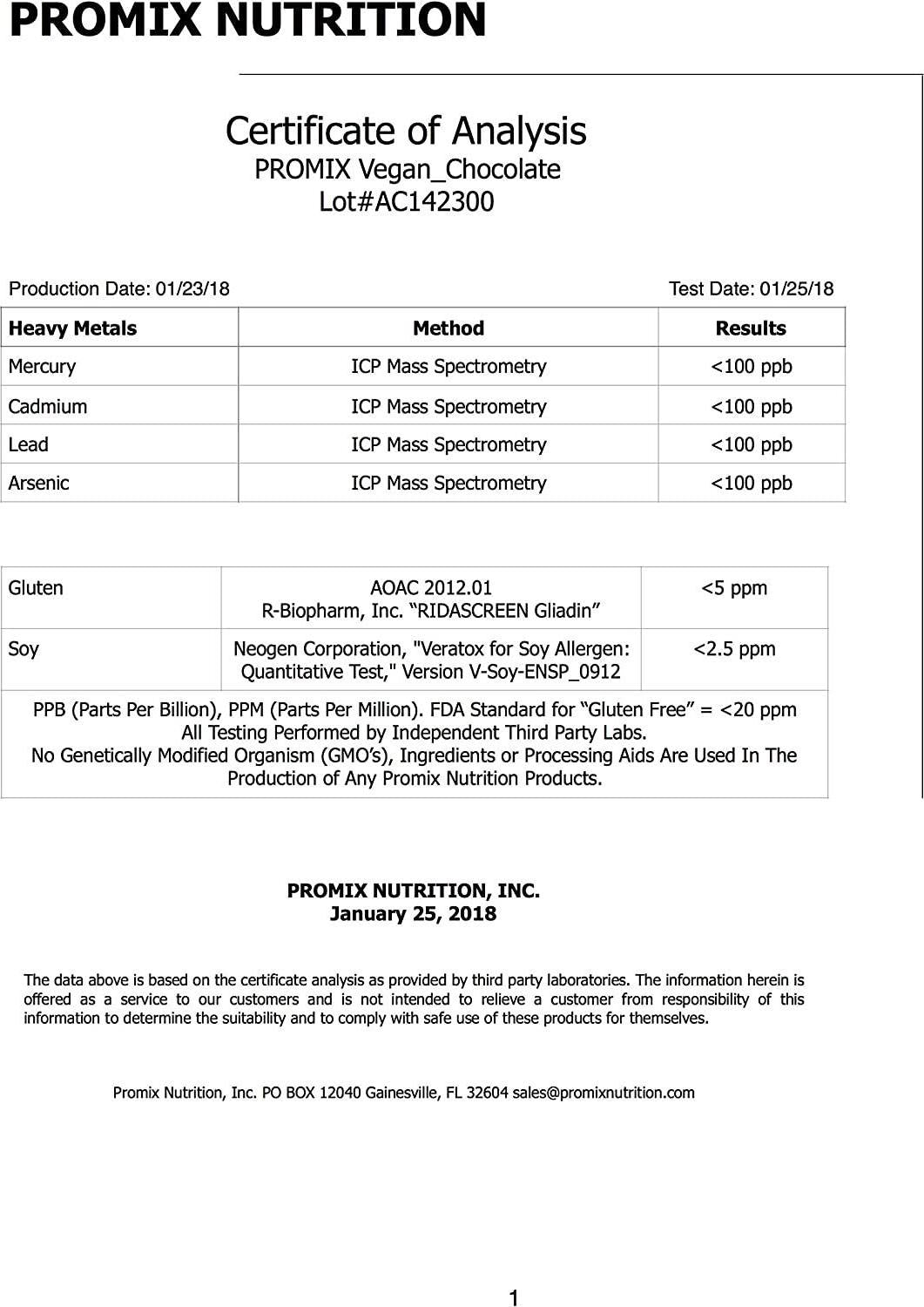 Promix Plant-Based Vegan Protein Powder, Raw Chocolate - 5lb Bulk - Pea Protein and Vitamin B-12 - Post Workout Fitness and Nutrition Shakes, Smoothies, Baking and Cooking Recipes - Gluten-Free