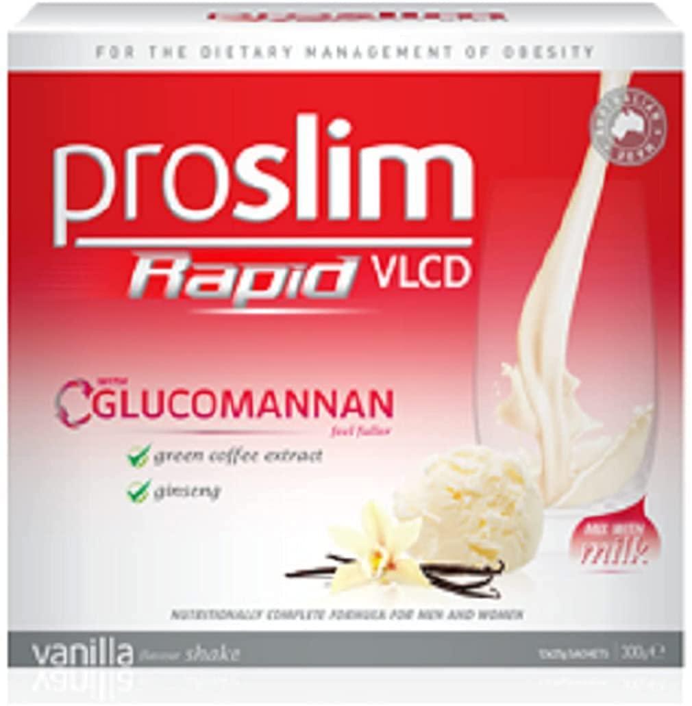 Proslim VLCD Rapid Vanilla Shake 12 Sachets, Vanilla, 300 grams