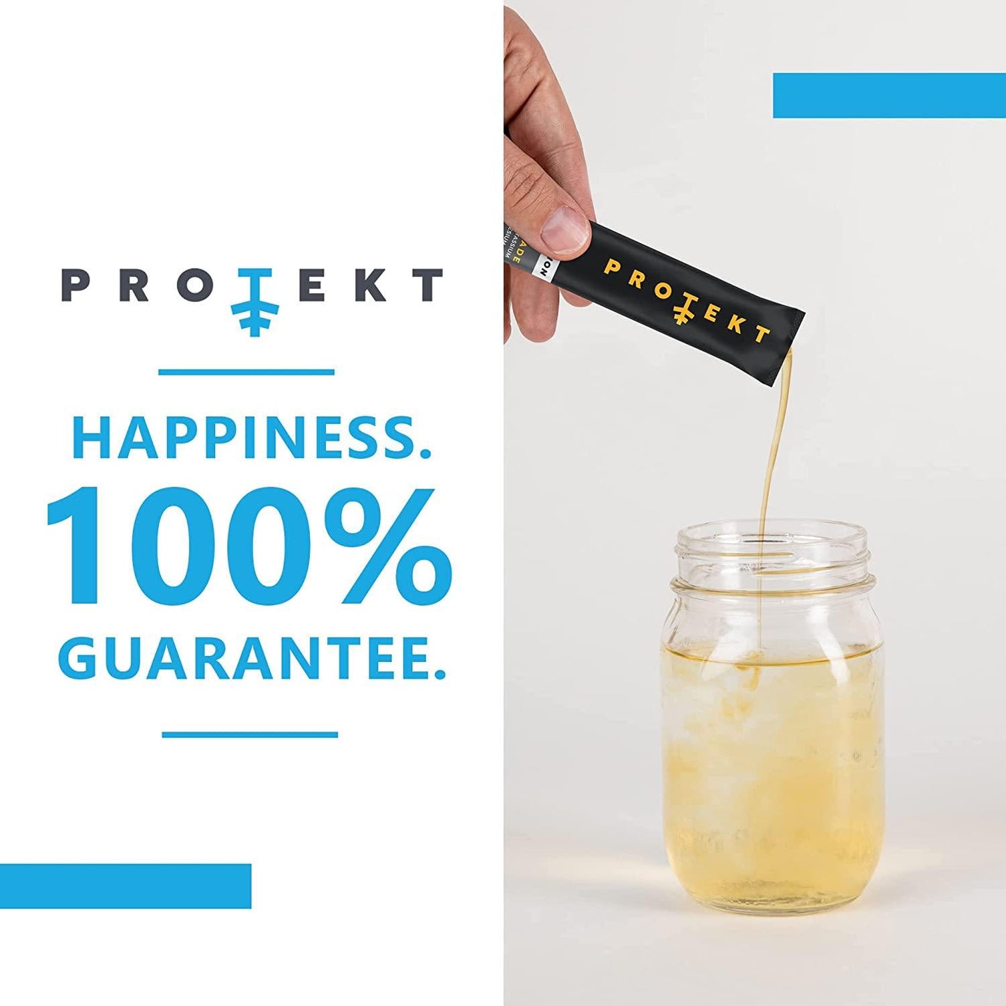 Protekt Hydration Liquid Electrolyte Packets - Organic Electrolytes and Sugar-Free Energy Packets - 10:2:1 Sodium, Potassium, Magnesium Ratio for Electrolyte Balance - Hydration Pack of 10 - Lemonade