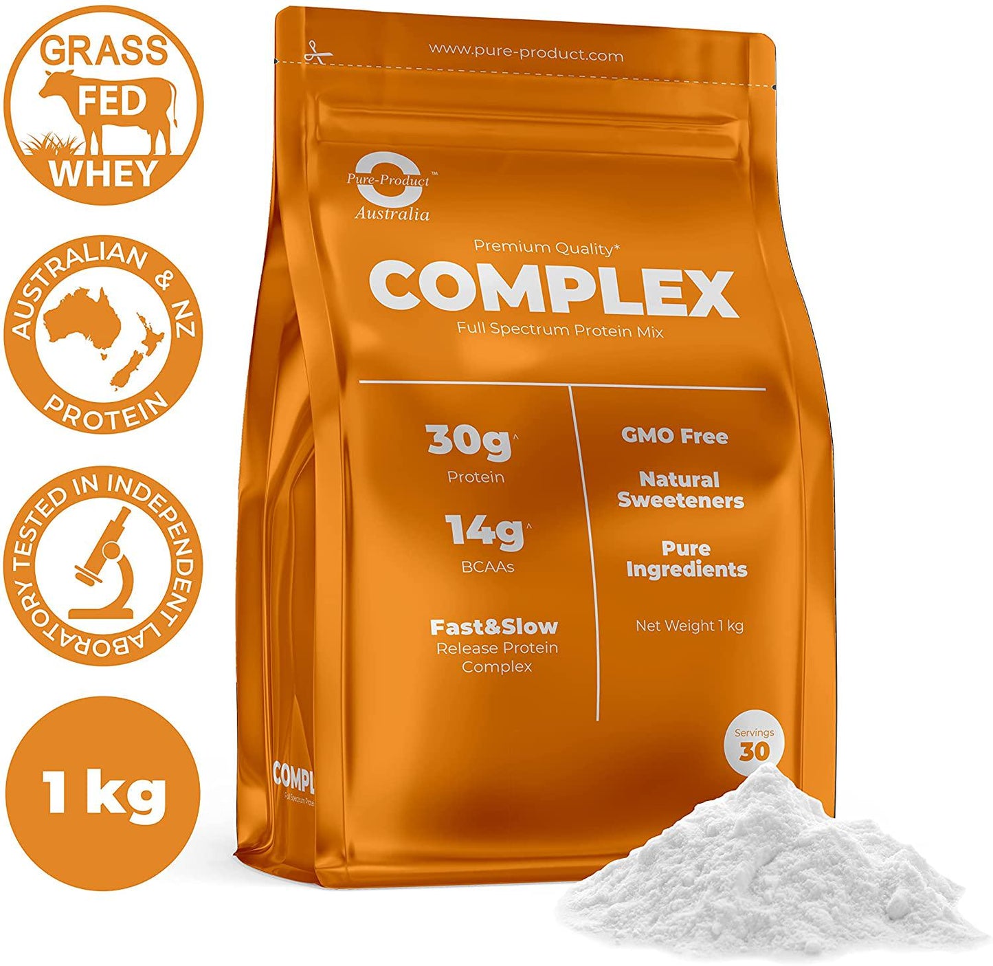 Pure Product Australia WPI/WPC/Casein Complex Protein Blend Powder, Unflavoured 1 kilograms