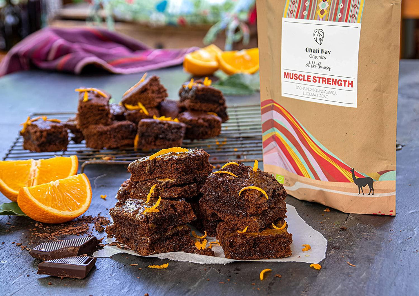 Qhali Kay Organics Muscle Strength 12 oz - Organic Quinoa, Maca, Cacao, Lucuma, and Sacha Inchi - USDA Organic Superfood Powder - Natural Vegan Meal Supplement - No Added Sugar