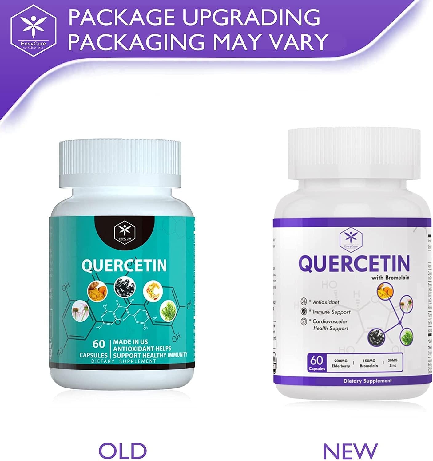Quercetin 500mg and Bromelain Supplement - with Elderberry, Turmeric, Sea Moss, Echinacea Exctract Capsules to Support Cardiovascular Health, Anti-inflammatory, Immune System - 120 Veggie Capsules