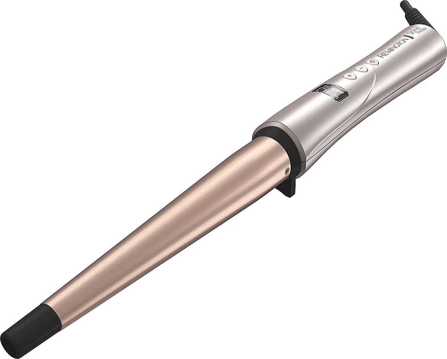 REMINGTON Shine Therapy Argan Oil and Keratin Infused ½-1 Inch Tapered Curling Wand for Natural Curls, Includes Heat Glove