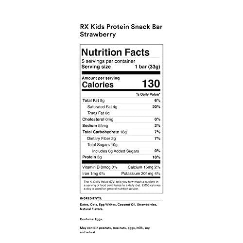 RXBAR Strawberry Kids Protein bar, 1.164 Oz (Pack Of 5)