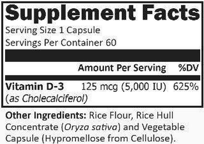 R-Garden Vitamin D3 - 5,000 IU, 60 caps.