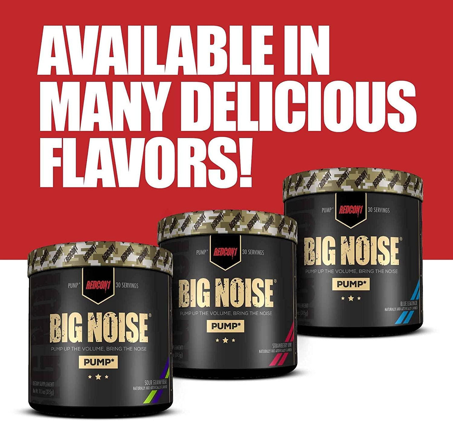 Redcon1 Big Noise Pump Formula (30 Servings) - Non-Stim, Increased Energy and Focus, Vasodilator, Intense Pumps (Unflavored)