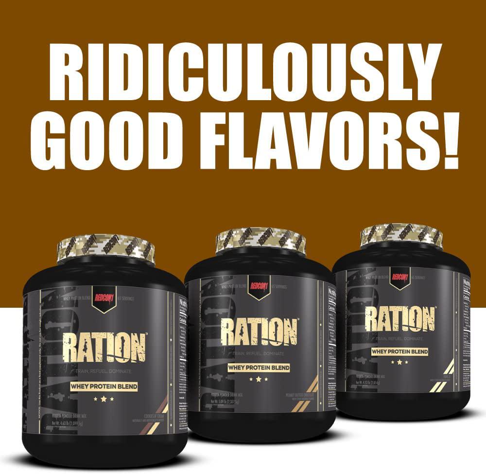 Redcon1 Ration Hydrolysate and Concentrate Blend Whey Protein Powder, 5 Pounds, Fast Absorbing, 25g Protein (Chocolate)