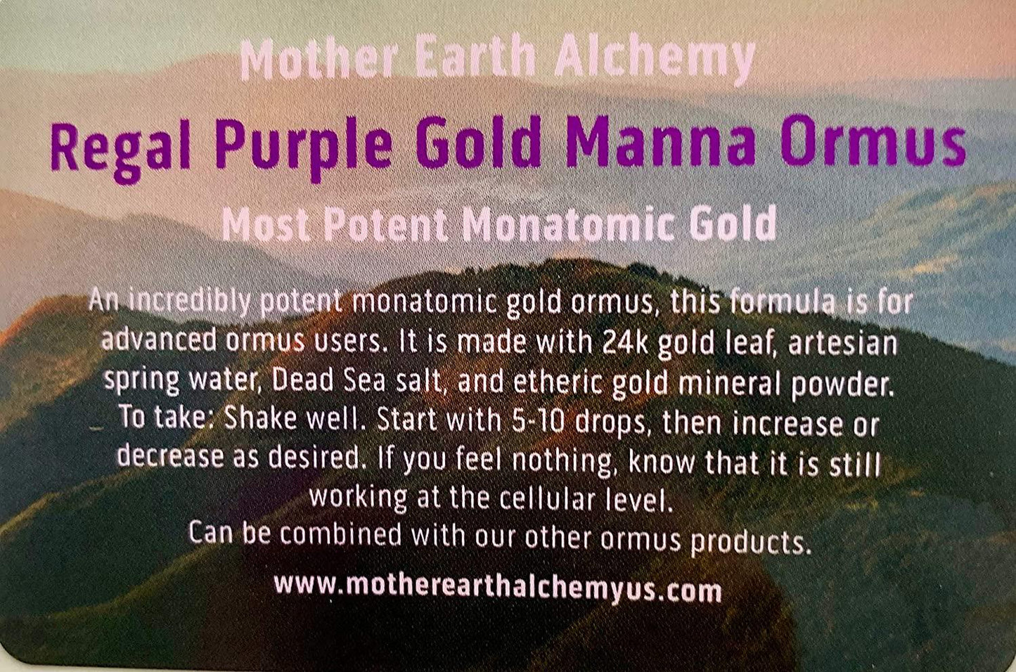 Regal Purple Gold Manna Ormus the Most Potent Ormus You Can Buy