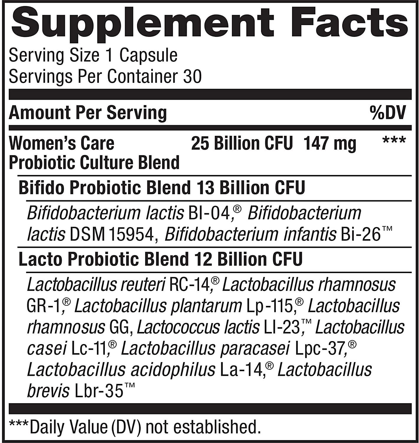 Renew Life #1 Women's Probiotic - Ultimate Flora Probiotic Women's Care, Shelf Stable Probiotic Supplement - 25 Billion - 30 Vegetable Capsules (Packaging May Vary)