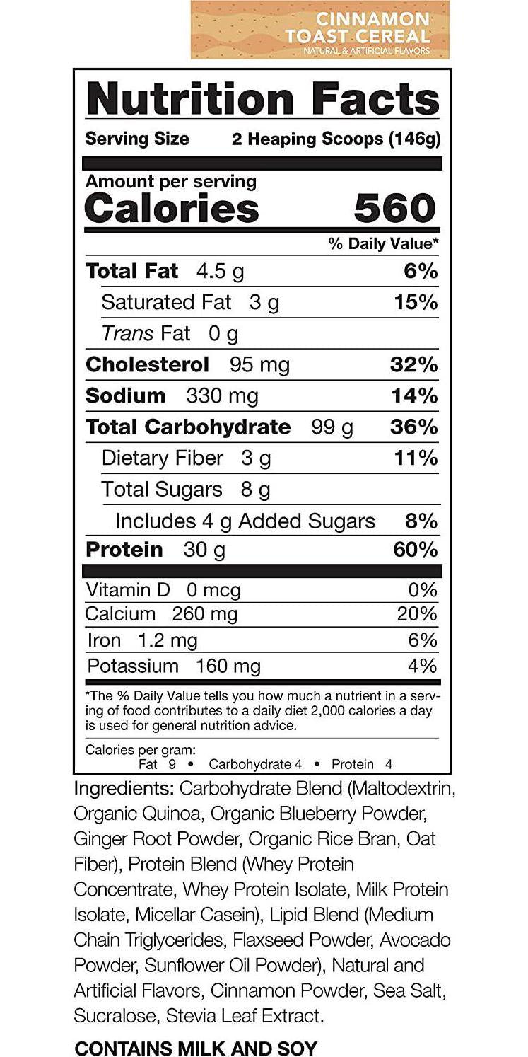 Rivalus Nutrition Clean Gainer - Cinnamon Toast Cereal, 5lbs