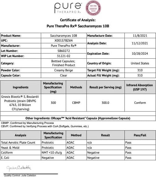 Saccharomyces Boulardii (10 Billion CFU Per Serving) - 120 “Acid Resistant” VCaps | Patented and Clinically Studied Strain | Antibiotic Resistant -Lactose Free | Pharmaceutical Grade | Zero Fillers