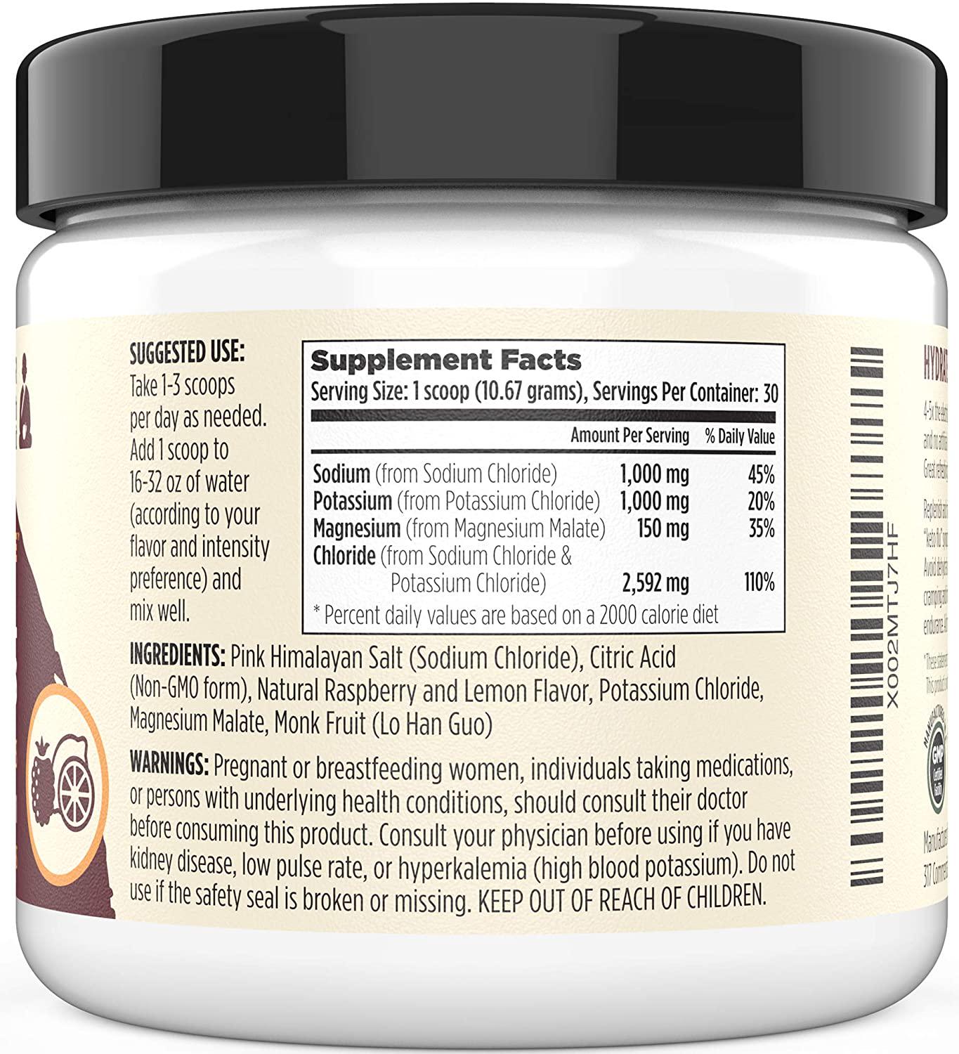 Sacred Eats Keto Electrolyte Powder and Hydration Supplement | 1000mg Potassium and Sodium, 150mg Magnesium | No Sugar and Stevia, Sweetened with Monk Fruit Only | Natural Raspberry Lemon (30 Servings)