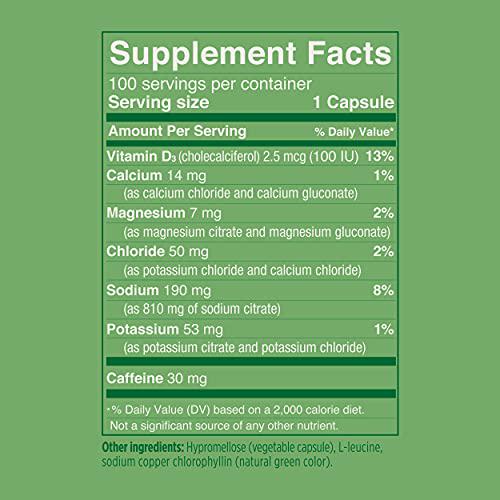 SaltStick Caps Plus, Electrolyte Replacement Capsules with Caffeine and Sodium Citrate for Rehydration, Youth and Adult Athletes, Hiking, Camping, and Sports Recovery, Box of 24 Packets, 3 Caps Each