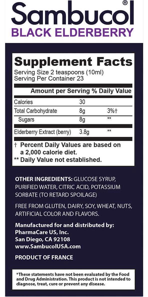 Sambucol Black Elderberry Immune System Support, Syrup 7.8 Oz by Sambucol (Pack of 2)