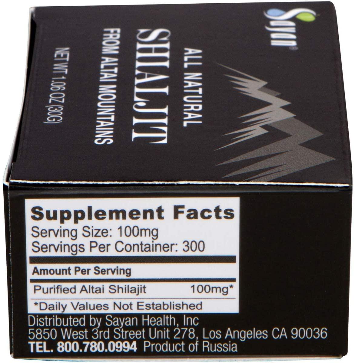 Sayan Pure Authentic Altai Shilajit Organic Fulvic Acid Supplement And Trace Minerals For Detox, Immune + Energy Support Genuine, High Efficacy Resin For Women And Men, 4 Month Supply