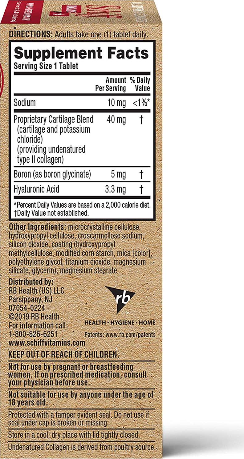 Schiff Type Ii Collagen, Hyaluronic Acid and Boron Tablets, (30Count In A Bottle), Clinically Proven, 30Count